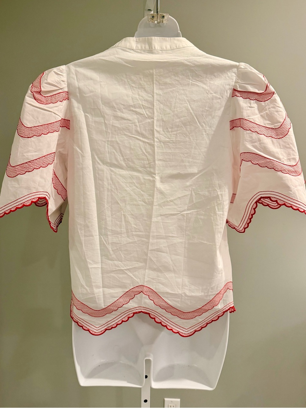 HYACINTH HOUSE Darling Weston White Embroidered Cotton Airy Top Sz S NWT $128!! - Picture 2 of 3